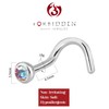 Forbidden Body Jewelry 18g Surgical Steel 2.5mm CZ Crystal Nose
