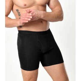 Comfneat Men's 7-Pack Boxer Briefs Super Stretchy Cotton Spandex Comfy Underwear (Black Pack-7, XL)