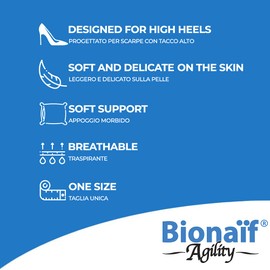 MY BENEFIT Bionaif Agility Pink, Ultralight and Breathable Insole, Suitable for High Shoes, Wedges, Platforms and Stiletto Heels, Protects from Abrasions and Irritations, Made in Italy, Size (35-40)