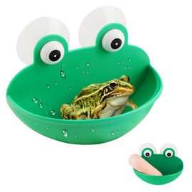 OneNine Frog Habitat with Suction Cup, Frog Dish Holder, Frog Habitat Frog Dish Holder with Suction Cups, Frog Decor, Frog Terrarium Decor for Tree Frog, Toad, Tadpole, Green (1 Pcs)