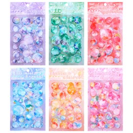TIESOME 24 Blatt Aquarell Blasen Deko Aufkleber, Selbstklebend Kawaii Kpop Fotokarten Bastel Blasen Bastelaufkleber Für Scrapbook Journaling Diy Karten Alben Handyhüllen