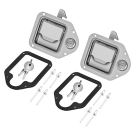 2-Pack Truck Tool Box Latch, Stainless Steel Trailer Toolbox Handle Latch with Lock 4-3/8" x 3-1/4", with 4 Keys for Truck, RV, Trailer, UTV, Campers