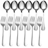 Serving Spoon and Fork Set,Stainless Steel Large Service Cutlery for