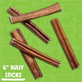 Jolly Barks Bully Sticks for Small Dogs | All Natural, Single Ingredient Bully Sticks for Puppies to Medium Dogs (6" Stnd - 5pk)