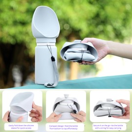 Dog Travel Water Bottle - Pets Water Bottle for Outdoor Walking Hiking Travel | Portable & Foldable Silicone Dog Water Bottle for Easy Hydration