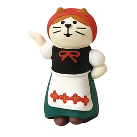 Deco Corporation ZHW-28880 Concombre Folk Dance Cat GIRL 1.5 x 0.9 x 2.1 inches (38 x 23 x 53 mm)