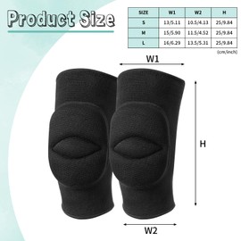 Guiqulai 1Pair Protective Football Knee Pads Volleyball Knee Pads Anti Slip Sponge Soft Breathable for Adult Youth Men Women for Sport Yoga Wrestling Dancing Running Climbing Black Medium