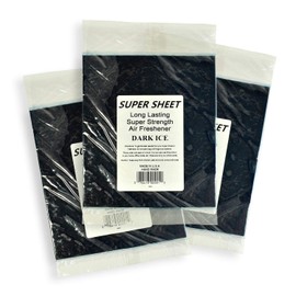 Super Sheet Large (8"x7") Under Seat Car Air Freshener, 3-PACK (Dark Ice)