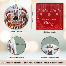 VeryHomy 2024 Farmhouse Horse Ornaments for Christmas Tree | Double Sided Ceramic Horse Ornament, Gifts for Horse Lovers, Farm Animal Ornaments for Xmas Decorations, Horse Lover Gifts for Women Girls