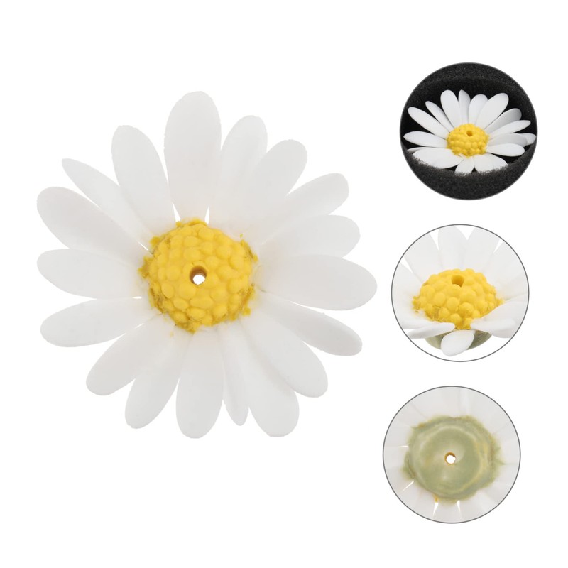 Levemolo Ceramic Incense Holder Beautiful Daisy Design for Study Bedroom