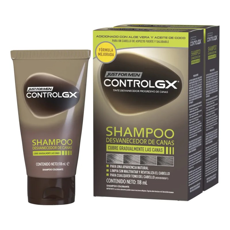 Shampoo Desvanecedor De Canas Just For Men Control Gx 2-pack
