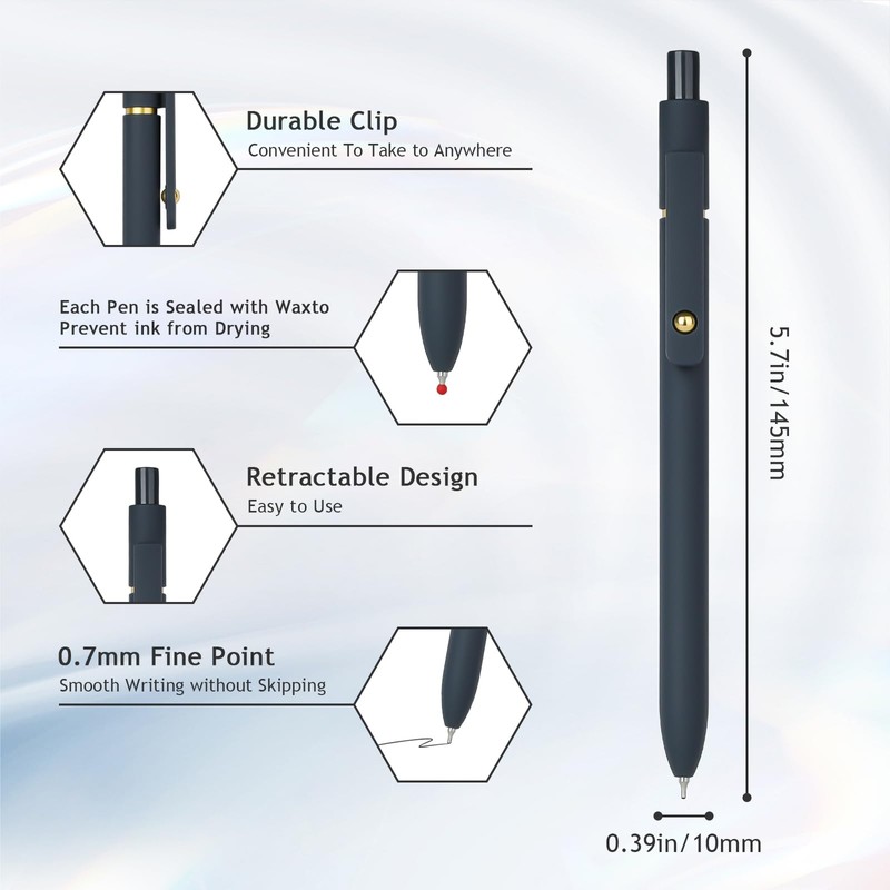 Ddaowanx Gel Pens, 0.7mm Quick Dry Black Ink,Fine Point Smooth