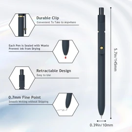 Ddaowanx Gel Pens, 0.7mm Quick Dry Black Ink,Fine Point Smooth Writing Pens,Office School Supplies,Gifts for Women Man(6Pcs Black White Gray, Black)