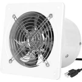 14 Inch Exhaust Fan with Plug, 2647CFM Through-the-Wall Ventilation Fan with Light Weight Pure Copper Motor, for Laundry Room, Toilets, Garage, and Shopping Mall, 110V (14 inch, white)
