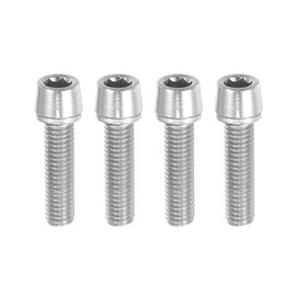 A ABSOPRO Bicycle Stem Screw Fixed Screw Handlebar Stem Bolt Bike Stem Screw MTB Bicycle Taper Bolt Screw M5x20mm Socket Cap Screw with Nut Steel Silver Tone 4pcs