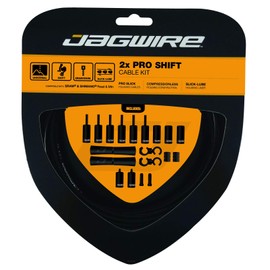 Jagwire PCK500 2X Pro Shift Gear Cable Set, Black, One Size