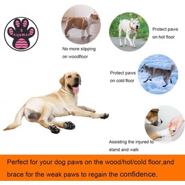 Aqumax Dog Anti Slip Paw Grips Traction Pads,Dog Feet Stickers with Stronger Adhesive,Paw Protection to Provide Traction for Slippery Floors,Essentials for Senior Dogs,12 Sets (48 pcs) XXXL Black