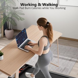 Under Desk Treadmill, 2.5 HP 265 Lbs Low Noise Walking Pad Treadmill LED Display with Remote Control Walking Jogging Running Machine, Incline Treadmills for Home and Office
