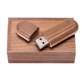 HOZYALE USB Stick Two Color Wood USB 3.0 Flash Drive 32GB Data Storage Memory Stick Memory Stick with Wooden Box