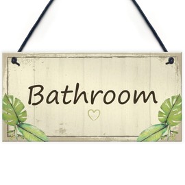 RED OCEAN Bathroom Sign Men And Women Bathroom Loo Toilet Door Sign Shabby Chic Wall Plaque Home Decor