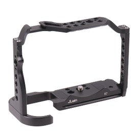 EOS R7 Cage, Hersmay Aluminium Camera Cage for Canon EOS R7 Mirrorless Cameras, Vlogging Video Shooting Filmmaking Rig Stabiliser with 1/4 Inch Attachment and 3/8 Inch Arri Mounting Hole