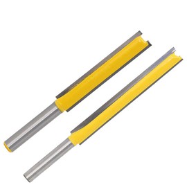 Gasea 2pcs 1/4 Shank Extra Long Straight Router Bit 2" 3" Long Cutting Trimming Cutter for Woodworking