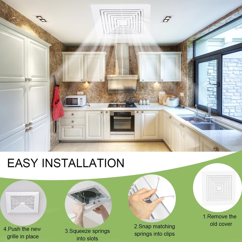 SL-JIJI 9x9 Inch Bathroom Fan Cover, Exhaust Fan Grille Replacement,