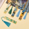 Metal Bookmarks with Tassel Golden Hollow Bookmark Oil Painting Theme