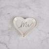 Ceramic Heart Shape Mr.& Mrs Wedding Ring Dish, Jewelry Dish