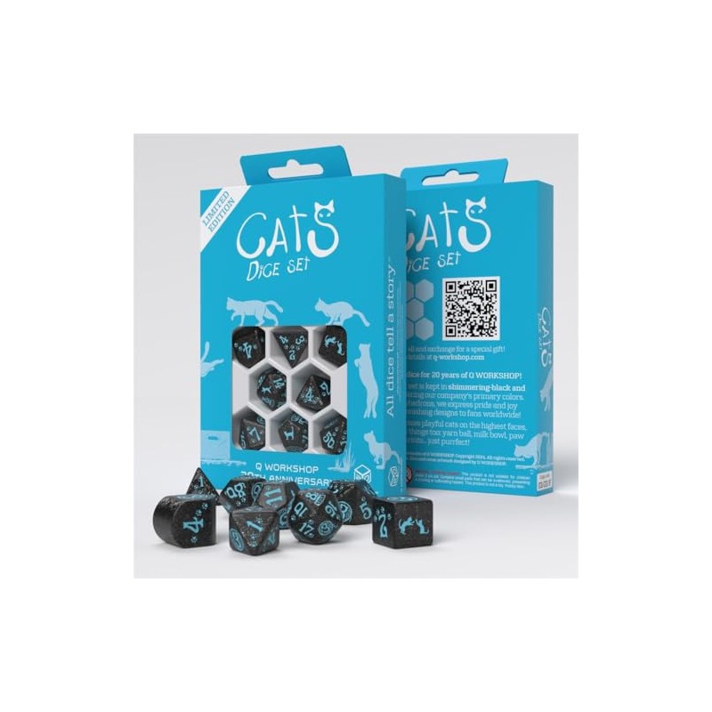 Q-Workshop 20 Years: Cats Dice Set (8)