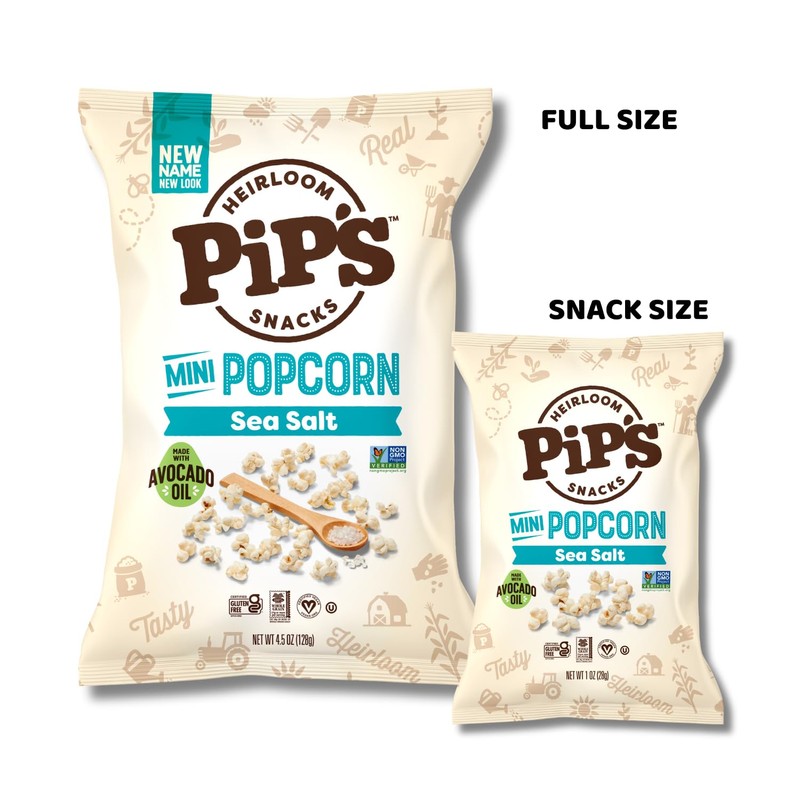 Mini Heirloom Popcorn by Heirloom Pip's Snacks - Sea Salt,1oz