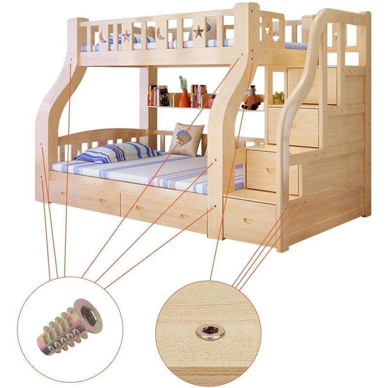 TERF® M8 (8mm) X 20mm Wood Insert Hex Socket Nuts