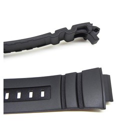 TIMEWHEEL Black Rubber Replacement Watch Band Strap Compatible with Casio G-Shock AW-590-1A AW-591 AWG-100 AWG-100R AWG-101 AWG-M100 AWG-M100A AWG-M100F-1CW & More