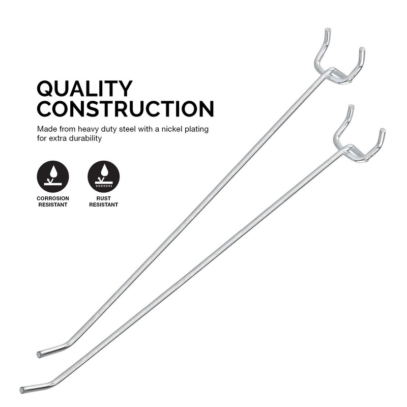 Neiko 53104A 8” Pegboard Hook Organizer Kit, 50 Pack, Hanging