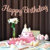 TONIFUL Rose Gold Happy Birthday Banner - NO DIY,Pre-Strung-Glitter Birthday