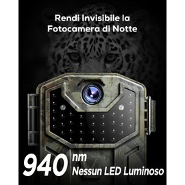 iZEEKER Fototrappola, 32MP HD Fotocamera Caccia con LED a Infrarossi Invisibili 940nm, Visione Notturna Attivata dal Movimento IP66 Impermeabile per Monitoraggio Fauna Sicurezza Interna