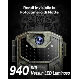 iZEEKER Fototrappola, 32MP HD Fotocamera Caccia con LED a Infrarossi Invisibili 940nm, Visione Notturna Attivata dal Movimento IP66 Impermeabile per Monitoraggio Fauna Sicurezza Interna