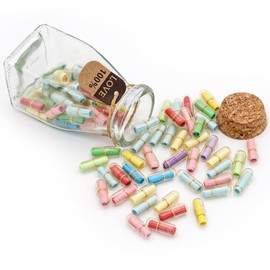 Capsule Letters Message in a Bottle - Love Letter for Valentine's Day, Birthday - Cute Things Gifts for Boyfriend/Girlfriend (Mixed Color 80pcs)