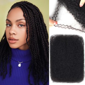 afro kinky-curly human hair bulk 18 Inch 1 Bundles 100％ Human Hair for Draedlock Extensions Repair Locs Afro Kinkys Bulk Human Hair