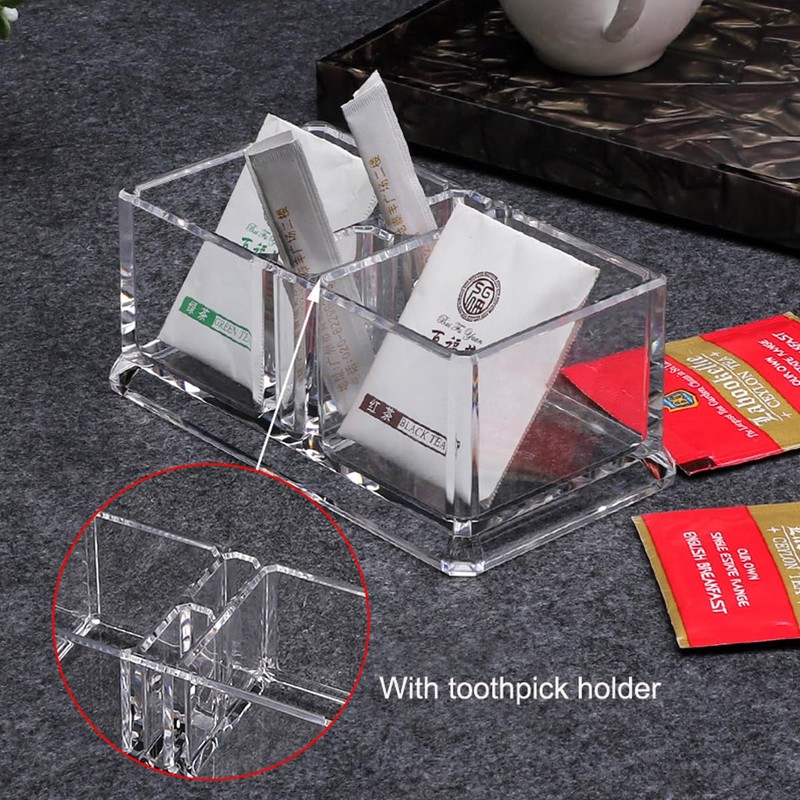 Yakri Small Acrylic Tea Bags Holder Coffee Sugar Bag Case