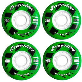 TronX Stryker Multi Surface 78A All Purpose Inline Roller Hockey Wheels (4 Pack) - 59mm, 68mm, 72mm, 76mm & 80mm Hi-Lo (68mm)