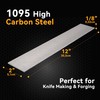 Yampos 5 Pack 1095 High Carbon Steel Flat Bar, 12"x2"x1/8"