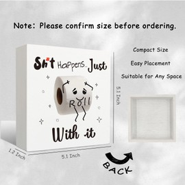 Nrleey Funny Bathroom Wooden Signs - Would Poop Here Again Bathroom Sign, Funny Bathroom Decor, Funny Bathroom Sign, 5 X 5 Inches