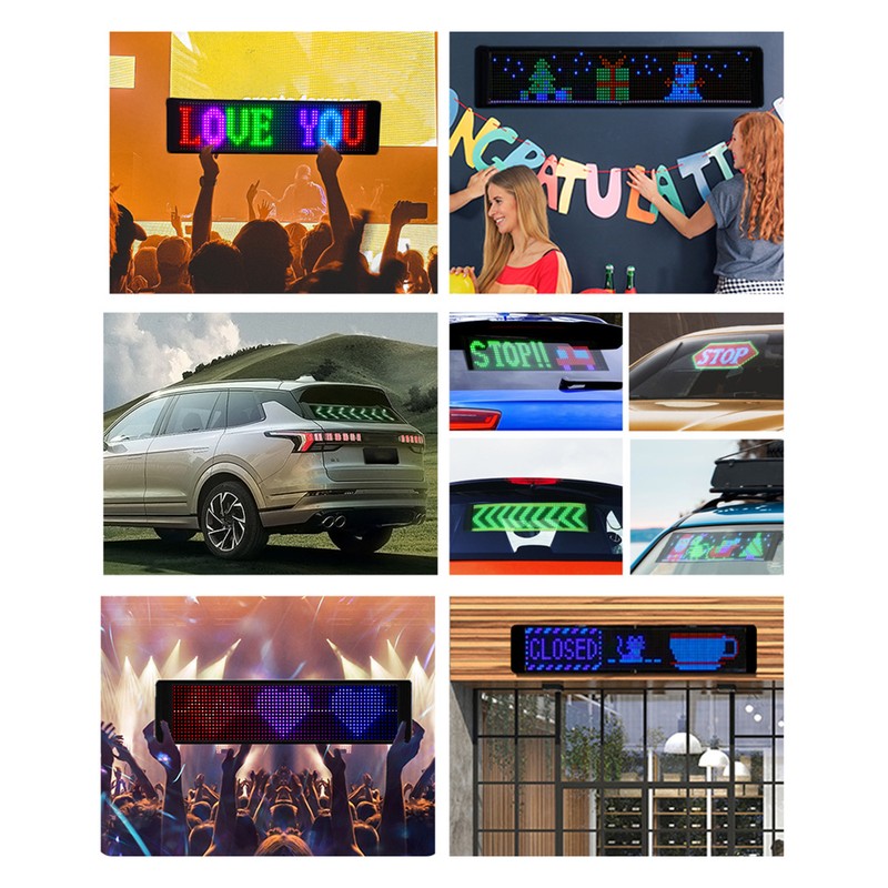 Flexible LED Car Screen 32x32 Resolution Bluetooth APP Control Scrolling