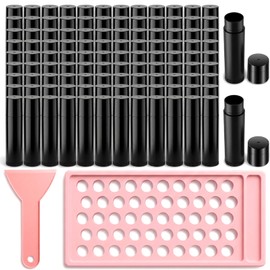 100Pcs Lip Balm Tubes Kit with Filling Tray & Spatula, Empty Lip Balm Containers for DIY