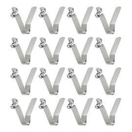 HARFINGTON 16pcs Single Button Kayak Paddle Snap Spring Clip 6x8.5x37mm 65Mn Spring Steel V-Shaped Hollow Lift Telescopic Locking Tube Pole Clips for Tent Umbrella Camping