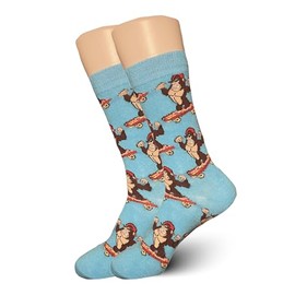 Skateboarding Monkey Socks – Sock Bro Collection - Funny Animal Novelty Crew Socks for Men & Women