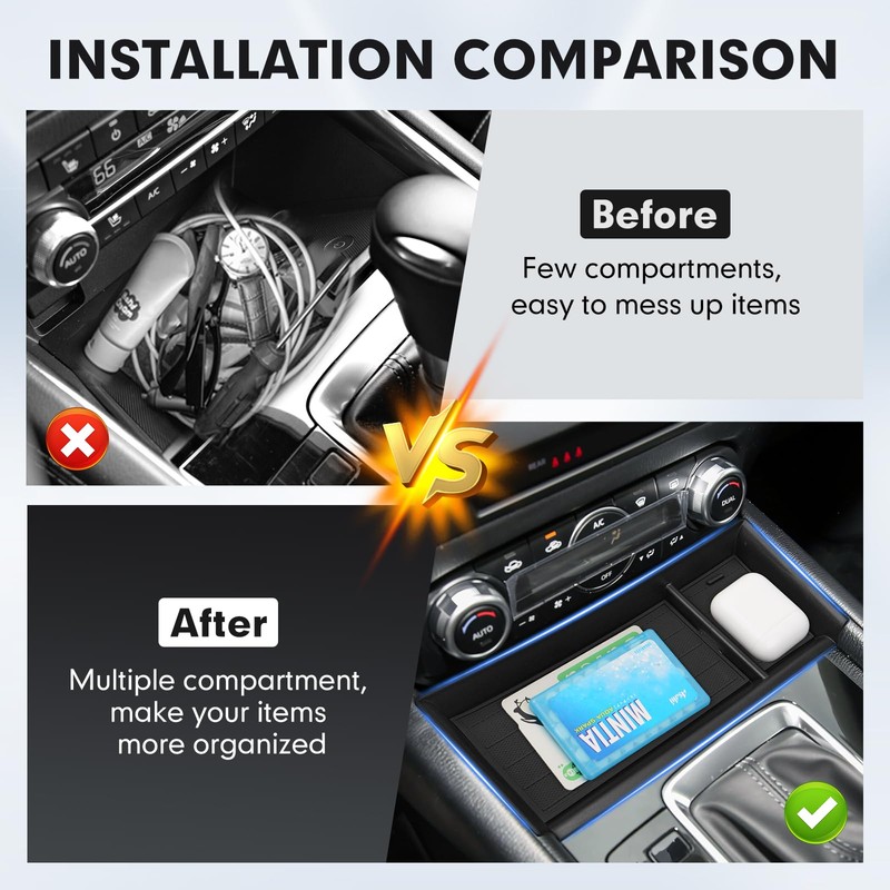 Autorder Center Console Front Organizer & Dashboard Organizer for 2022-2025