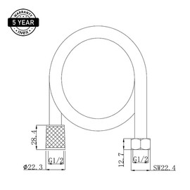 INEX Europa - Shower Hose, 175 cm Premium Stainless Steel Shower Hose, Flexible Shower Hose for Hand Shower, Hand Shower Head