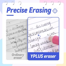 YPLUS Detail Eraser Pencils, Fine Detail Eraser with Sharpener, Perfect for Sketching, Charcoal Drawings, Colored Pencils Erasing & Geometry Corrections, Blue (3-Pack)